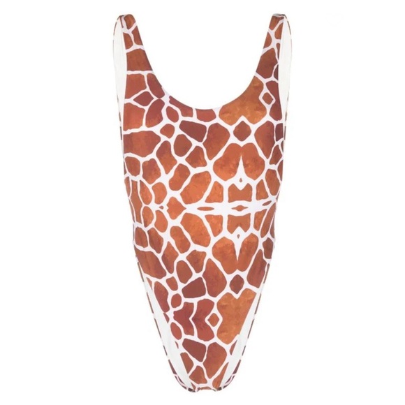 Reina Olga giraffe-print high-cut swimsuit size 2 - Picture 1 of 10